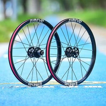 ZIMEVO 20-дюймовое велосипедное колесо 406 комплект велосипедных колес с подшипником дискового тормоза ступица для складного велосипеда 6 7 8 9 10 скоростное колесо 100 мм 135 мм