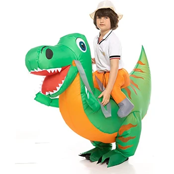 Надувной костюм для детей, надувной костюм динозавра для мальчиков и девочек, наряды для верховой езды на Хэллоуин, Тираннозавр Рекс