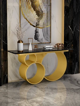 Высококачественный скандинавский легкий роскошный мраморный столик на веранде, современный простой шкаф в полоску, полка на стене, узкий столик, журнальный столик