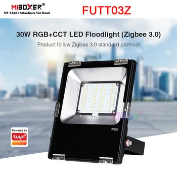Miboxer 30 Вт RGB + CCT светодиодный Прожектор Zigbee 3,0 Пульт дистанционного управления/шлюз Tuya Водонепроницаемый IP65 Наружный Светильник FUTT03Z AC 110V 220V