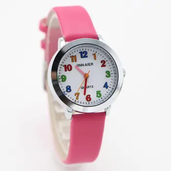 Новое поступление, Высококачественные кожаные часы с героями мультфильмов, Детские наручные часы для девочек и мальчиков, студенческие часы Relogio Montres Kol Saati