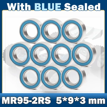 MR95RS Подшипник ABEC-7 (10 шт.) 5*9*3 миниатюрные шарикоподшипники MR95-2RS RS MR95 2RS мм с синим уплотнением L-950DD