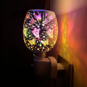 3D Стеклянная Электрическая восковая горелка, подключаемая Масляная горелка, Горелка для расплавления воска, Подогреватель свечей, Аромадиффузор, лампа, Подарки друзьям, Аромат