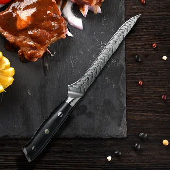 Кухонный Нож Из Дамасской 67-Слойной Стали Профессиональный Мясницкий Нож Для Обвалки Рыбы, Филе, Овощей, Нож Для Нарезки Мяса