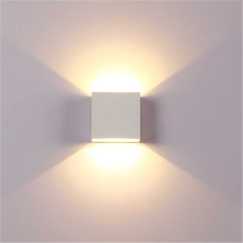 Внутренний светодиодный алюминиевый декоративный настенный светильник Квадратный светодиодный настенный светильник AC85-265V 6 Вт, прикроватная комната, спальня, прихожая, настенные светильники