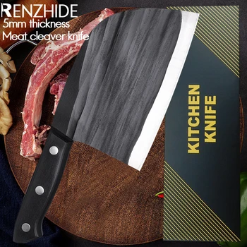 Сербский нож шеф-повара из Высокоуглеродистой стали RZD, Нож для разделки мяса, Кухонный Нож Для Приготовления Пищи, Мясник Для Нарезки Рыбного Филе, Китайский Нож-инструмент