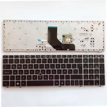 Shen Zhen /лидер продаж, новая клавиатура для ноутбука HP ProBook 6560B/EliteBook 8570 P 8560 P, серебристая рамка, Черная точка