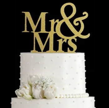 Мистер и Миссис Романтический Блестящий Топпер для торта, Свадебный Декор с надписью, Украшение для домашней вечеринки, Топпер для кексов