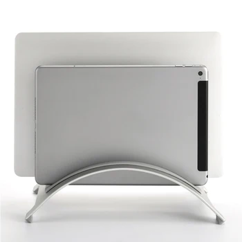 Алюминиевая Вертикальная подставка для ноутбука двойного назначения, настольный монтажный кронштейн для планшета MacBook Pro с вертикальным кронштейном для хранения