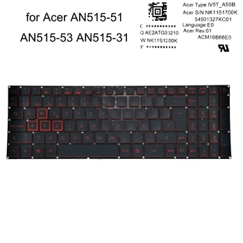 AN515 испанская клавиатура с подсветкой для ПК Acer Nitro 5 AN515-51 AN515-52 AN515-53 AN515-41 AN515-42 AN515-31 Испанский ноутбук NK1151700K