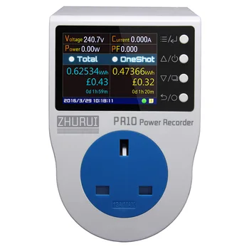 ZHURUI PR10-F Розетка для измерения мощности BS / UK plug /счетчик кВтч/0,1 ~ 3250 Вт / ваттметр /счетчик энергии