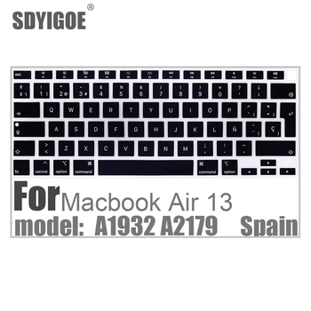 Испанский чехол для клавиатуры ноутбука Macbook Air 13 Силиконовая защитная пленка чехол для клавиатуры Air13 2020 A1932 A2179 кожа ноутбука