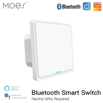 Требуется Tuya Bluetooth Smart Light Switch Нейтральный провод, Bluetooth Sigmesh, Мультиуправляемое приложение Smart Life, работает с Alexa Google