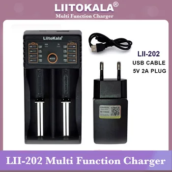 Зарядное устройство Liitokala Lii-202 18650 1,2 В 3,7 В 3,2 В 3,85 В AA 26650 10440 14500 16340 NiMH литий-ионный аккумулятор Smart charger 5 В 2A штекер