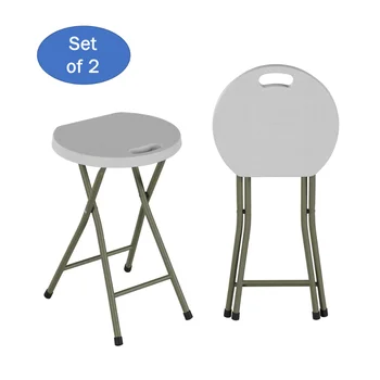 Портативный барный стул Somerset Home 18 дюймов - Набор из 2 белых барных стульев для кухонного стула 12,00x12,00x18,00 дюймов