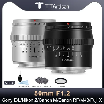 TTArtisan 50 мм F1.2 APS-C Объектив камеры с ручной фокусировкой для Canon EOS M Canon RF Nikon Z Sony E Fujifilm X Leica L Macro 4/3 Камера