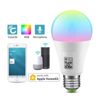 Apple MFI Homekit WIFI LED Умная лампа 9 Вт RGB RGBW С регулируемой Яркостью Siri Голосовое Управление Умная Домашняя Лампа Работает С Alexa Google Assistant