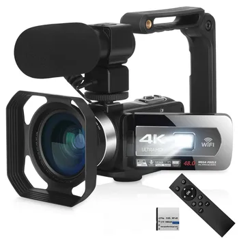 Полная Видеокамера Youtube 4K с Автоматической Фокусировкой Потоковой Передачи WIFI Веб-Камеры Наружные 48-Мегапиксельные Видеомагнитофоны с Заполняющим Светом, Цифровые Камеры для Видеоблогинга