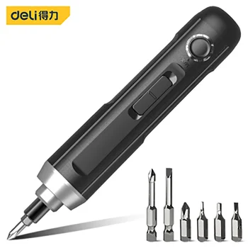 Deli 667001B Ручка с беспроводной литиевой батареей 3,6 В Электрическая Отвертка Перезаряжаемая Отвертка Электрический инструмент с лампой
