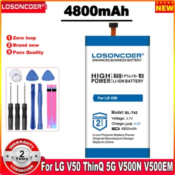LOSONCOER 4800 мАч BL-T42 Аккумулятор Для LG V50 ThinQ 5G LM-V500 V500N V500EM v500xm в наличии