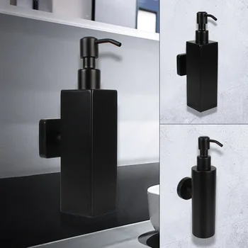 Стальной черный настенный дозатор для мыла, аксессуары для ванной комнаты, дозатор шампуня и лосьона, идеально подходящий для домашнего декора