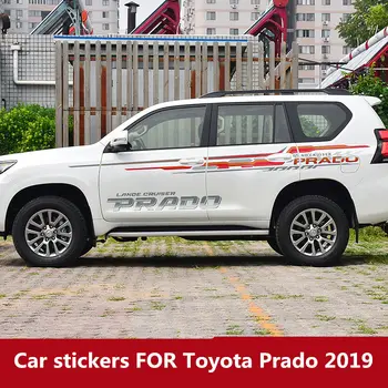Автомобильные наклейки для Toyota Prado 2019, цвет кузова, полоска, автомобильные наклейки с буквами, индивидуальность, креативность, модные наклейки Prado
