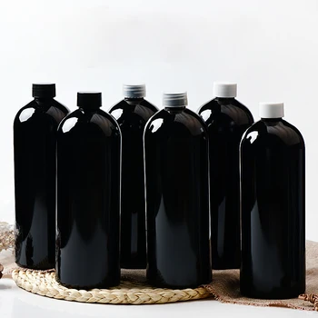 8шт 1000 мл Белая Черная Прозрачная Пластиковая Бутылка из ПЭТ-пластика Большой емкости, Герметичная Бутылка С Завинчивающейся Крышкой, 1 л Эфирного масла, Бутылка для жидкости