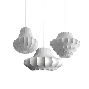 Французский Дизайнерский шелковый подвесной светильник в нескольких стилях для столовой, кухни, подвесной светильник на острове, светодиодный светильник для дома