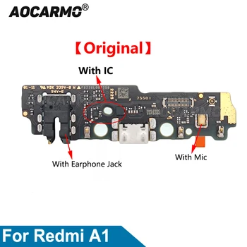 Aocarmo для Redmi A1 Оригинальный USB порт для зарядки, док-станция для зарядного устройства с микрофоном, разъем для наушников, гибкий кабель, ремонтная деталь
