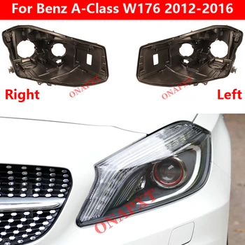 Крышка передней фары Черная Основа Для Mercedes-Benz A-Class W176 2012-2016 Задний корпус фары Нижняя Защитная Оболочка
