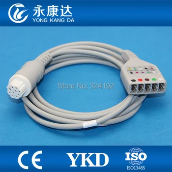 Бесплатная доставка Совместимый Datex LL style 5-свинцовый магистральный кабель для ЭКГ, медицинский кабель для ЭКГ