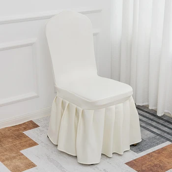 Чехлы для обеденных стульев Grainbuds с утолщенной широкой юбкой, эластичный чехол для стула, цельные чехлы для барных стульев отеля, Банкетный стул