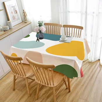2023 Nordic Ins Wind Цветная блочная Скатерть Водонепроницаемый журнальный столик кухонный декор