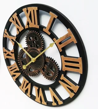 Настенные часы Продукты Шестеренчатые часы Большого размера В европейском Стиле Промышленные Заводные Часы Настенные Настенные часы Круглые часы Ретро Декор