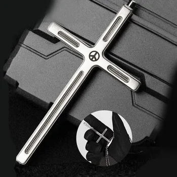 Наружное ожерелье с крестом EDC для самообороны, Нагрудный оконный выключатель, Портативный Тактический Женский Анти-волк