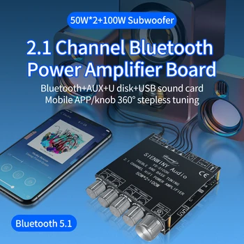 Плата Усилителя сабвуфера 2,1 канала с управлением высокими и басовыми частотами DIY Bluetooth Wireless Speakers AMP Board YS-S100H