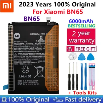 100% Оригинальная Новая высококачественная сменная батарея BN65 для перезаряжаемого телефона Xiaomi BN65 6000mAh Bateria