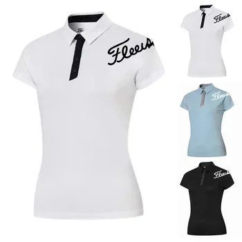 Женская футболка для гольфа, летняя модная спортивная одежда для гольфа, рубашки с коротким рукавом, быстросохнущие дышащие рубашки поло для дам