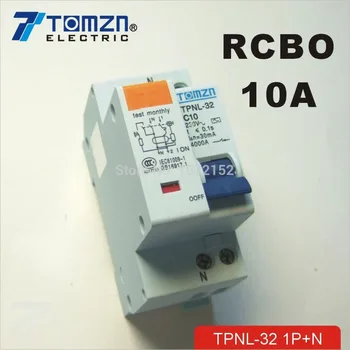 Автоматический выключатель остаточного тока DPNL 1P + N 10A 230 В ~ 50 Гц/60 Гц с защитой от перегрузки по току и утечки RCBO