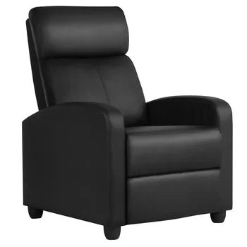 Кресло для кинотеатра Easyfashion из искусственной кожи с откидной спинкой, черный