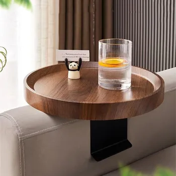 Журнальный столик для дивана, мини-приставной столик из МДФ, водонепроницаемый, устойчивый к пятнам угловой столик, подлокотник для дивана, лоток, регулируемый без установки