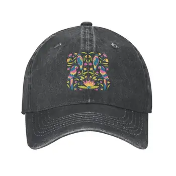 Изготовленная на заказ Хлопковая Мексиканская бейсбольная кепка с цветами и птицами Отоми, Мужская Регулируемая Шляпа для Папы, Уличная