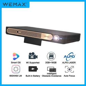 WEMAX Go Расширенный Умный Лазерный проектор ALPD 1080P 4K Мини Портативный 600 ANSI Smart OS WiFi BT Со встроенным Аккумулятором Лазерный Проектор