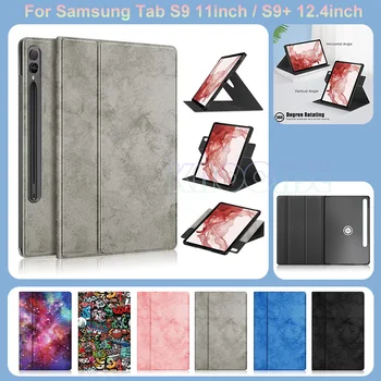 Для Samsung Tab S9 11 дюймов X710 X716B X718U S9 + S9 Plus 12,4 дюйма X810 X816U, Вращающийся на 360 ° с несколькими углами обзора, Чехол-подставка