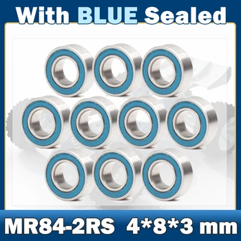 MR84RS Подшипник ABEC-7 (10 шт.) 4*8*3 миниатюрные шарикоподшипники MR84-2RS RS MR84 2RS мм с синим уплотнением L-840DD