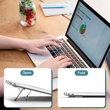 Портативная мини-подставка для ноутбука, 2 предмета, Ножки для ноутбука, Регулируемая Подставка для клавиатуры, подставка из алюминиевого сплава для отвода тепла