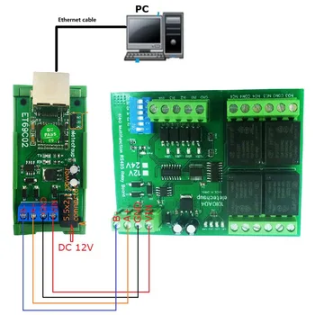DC12V RS485 Modbus RTU Сетевой преобразователь TCP в Ethernet UDP TCP Клиент Сервер MQTT Конвертер Сервер Последовательного порта для ПЛК PTZ