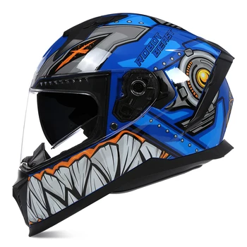 Классический Мотоциклетный шлем с двумя линзами, откидывающийся анфас, Внедорожные шлемы, Защитный Шлем Для Скоростного спуска По мотокроссу, Мотогонки, Каска