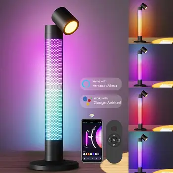 WiFi + Bluetooth Приложение Tuya, умная настольная лампа, RGB, светодиодные ночники, Украшение игровой комнаты, Музыкальный ритм, Атмосферный свет