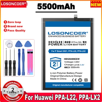 Аккумулятор LOSONCOER 5500 мАч HB526488EEW для Huawei P Smart 2021, PPA-L22, PPA-LX2